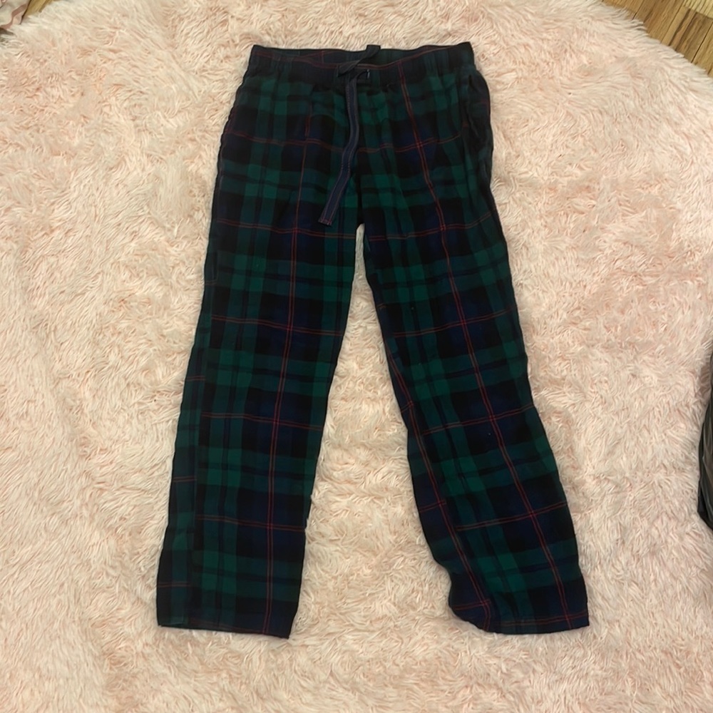 Green plaid pajama pants